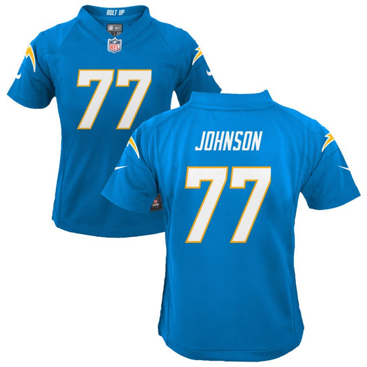 Zion Johnson Los Angeles Chargers Nike Youth Game Jersey - Powder Blue