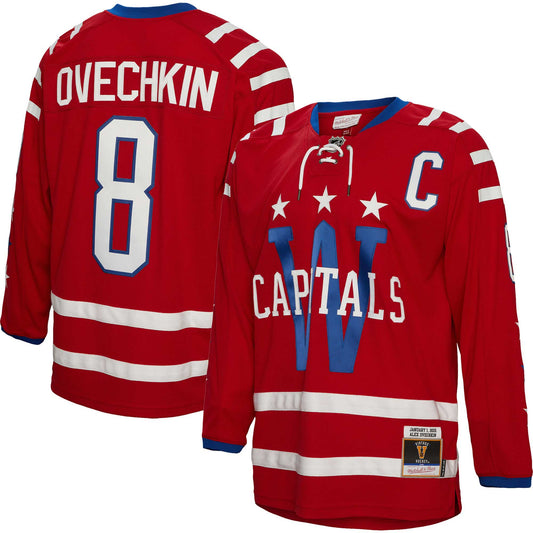 Alexander Ovechkin Washington Capitals Mitchell & Ness 2015 Captain Patch Blue Line Player Jersey - Red