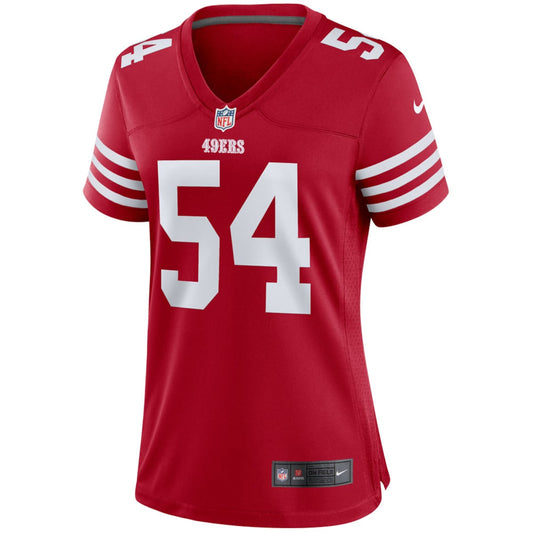 Women's Fred Warner Nike 49ers Game Player Jersey - Red