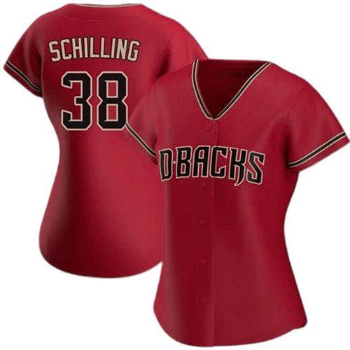 Women's Arizona Diamondbacks Curt Schilling Replica Alternate Jersey - Red