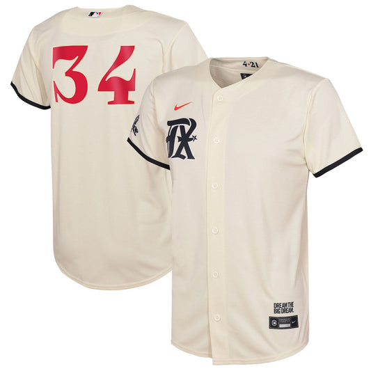 Youth Texas Rangers Nolan Ryan 2023 City Connect Replica Jersey - Cream