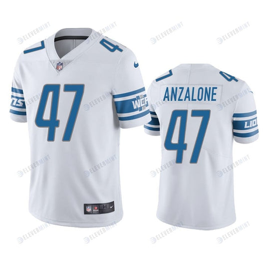 Alex Anzalone 47 Detroit Lions White Vapor Limited Jersey