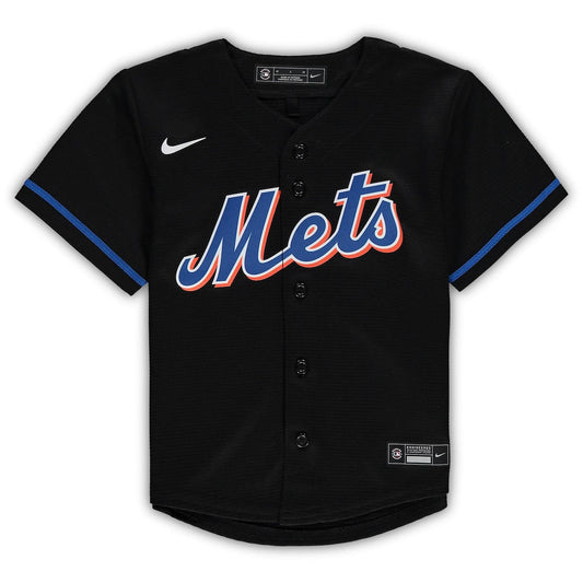 Youth Francisco Lindor Nike Mets Replica Jersey - Black