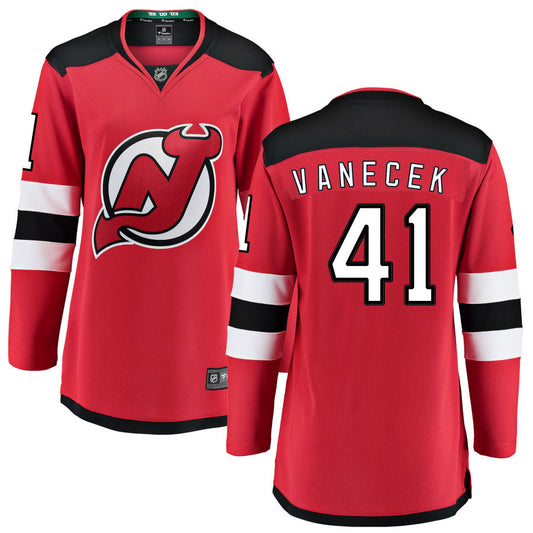 Vitek Vanecek New Jersey Devils Fanatics Branded Women's Home Breakaway Jersey - Red