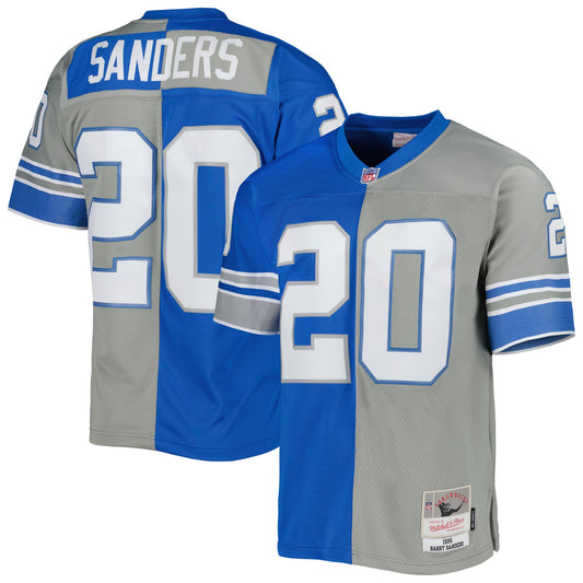 Barry Sanders Detroit Lions Mitchell & Ness 1996 Split Legacy Replica Jersey - Silver/Blue