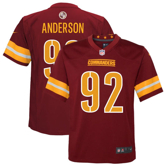 Abdullah Anderson Washington Commanders Nike Youth Game Player Jersey - Burgundy