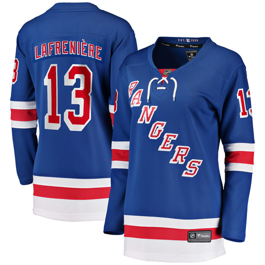 Alexis Lafreniere New York Rangers Fanatics Branded Women's Home Premier Breakaway Player Jersey - Blue