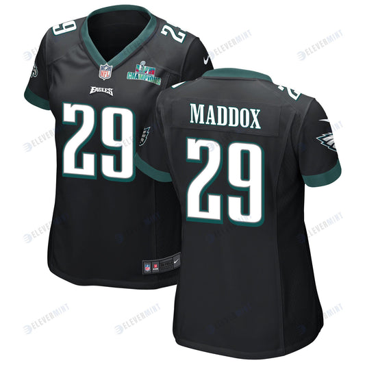 Avonte Maddox 29 Philadelphia Eagles Super Bowl LVII Champions Women Game Jersey - Black